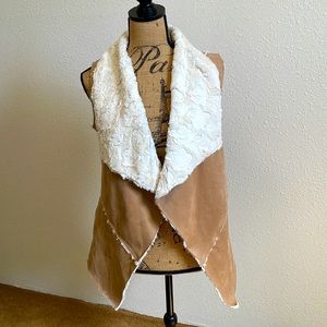 Fuzzy camel color vest